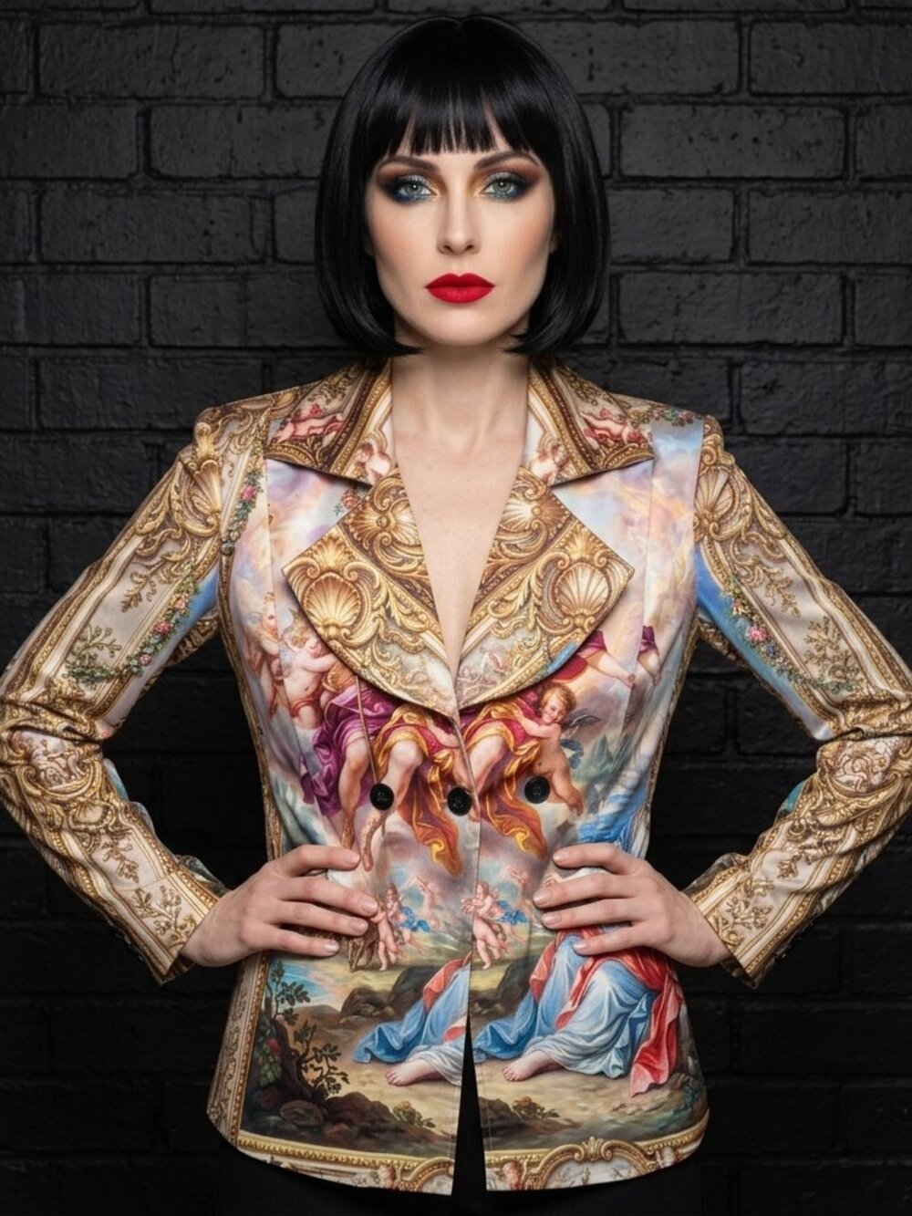 Conceptual Subculture Custom Bespoke Baroque Satin Blazer Size Large Rococo Myth